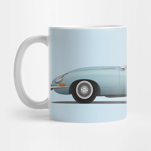 Jaguar E Type Roadster Silver Blue by SteveHClark